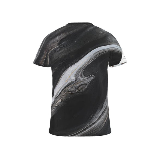 Black and White Marble - All Over Print T Shirt