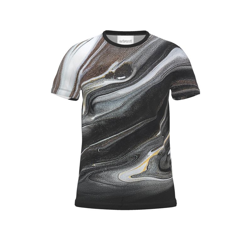 Black and White Marble - All Over Print T Shirt