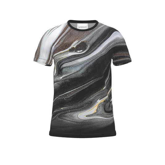 Black and White Marble - All Over Print T Shirt