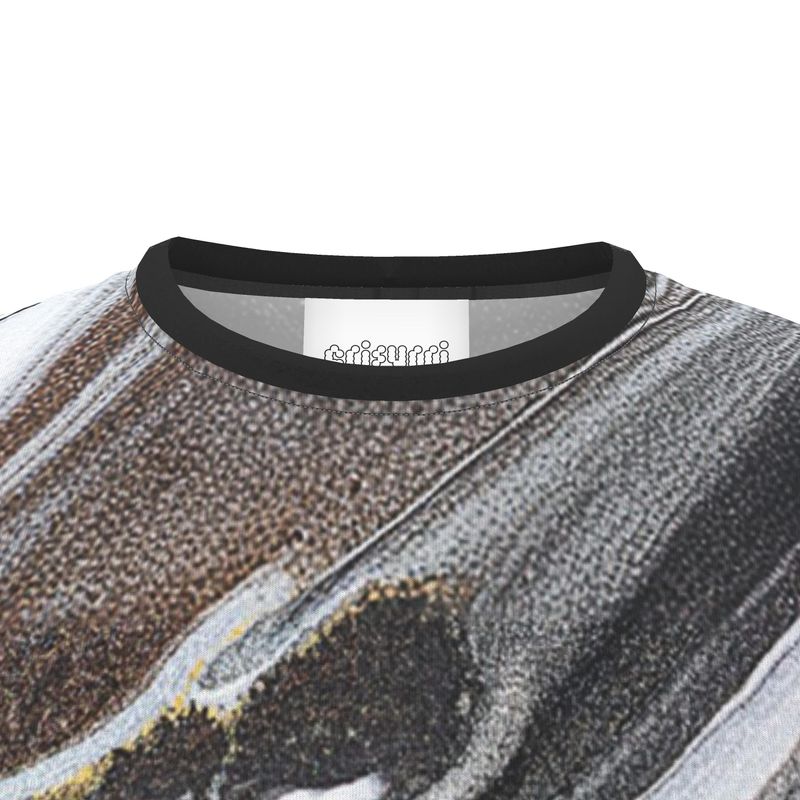 Black and White Marble - All Over Print T Shirt