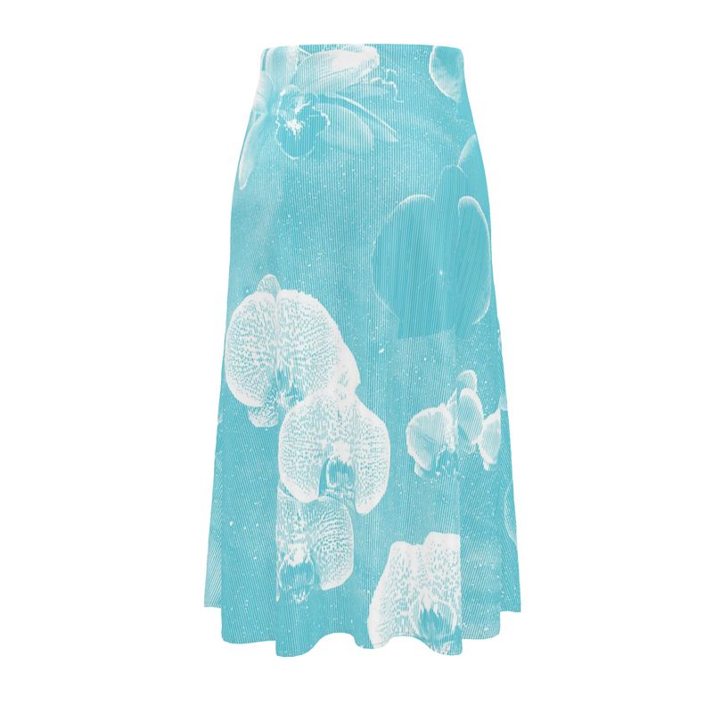 Aqua Orchid - Midi Skirt